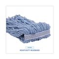 Mops | Boardwalk BWK2024B #24 Cotton/Synthetic Fiber Cut-End Standard Mop Head - Blue (12/Carton) image number 7