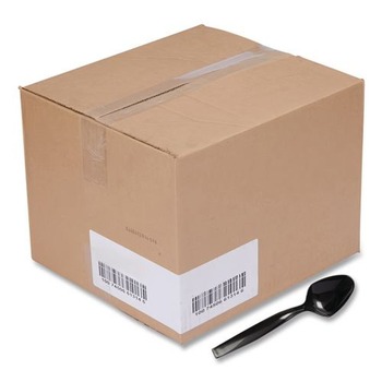 WNA 9 in. Plastic Spoons - Black (144/Carton)