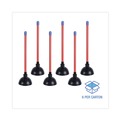 Office Jansan | Boardwalk 528188 18 in. Plastic Handle 5.63 in. dia. Toilet Plunger - Red/Black (6/Carton) image number 4