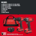 Combo Kits | Factory Reconditioned Craftsman CMCK200C2R 20V Variable Speed Lithium-Ion 1/2 in. Cordless Drill Driver and 1/4 in. Impact Driver Combo Kit with 2 Batteries (1.3 Ah) image number 9