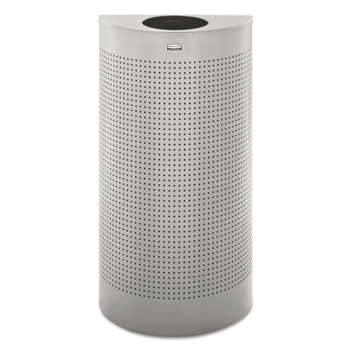 Trash & Waste Bins | Rubbermaid Commercial FGSH12EPLSM 12 gal. Designer Line Silhouettes Steel Waste Receptacle - Silver Metallic image number 0