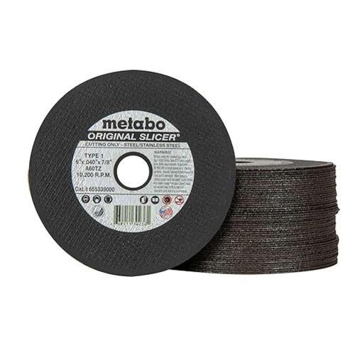 Grinding Wheels | Metabo US655339050 50-Piece A60TZ Original Slicer T1 6 in. x 0.40 in. x 7/8 in. Cutting Wheel Pack image number 0