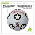Toys | Champion Sports SRB3 Rubber Sports Ball for Soccer - No. 3 Size, White/Black image number 5