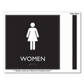 Floor Signs | Headline Sign 66912 8 in. x 8 in. Women Plastic ADA Sign - Clear/White image number 1