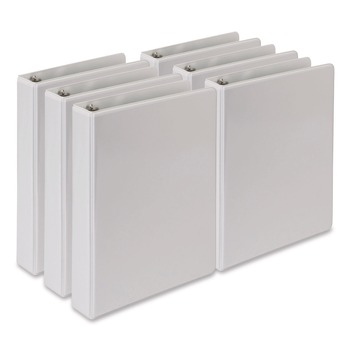 Samsill 8.5 in. x 5.5 in. 1 in. Capacity 3 Rings Economy Round Ring View Binder - White (6/Carton)