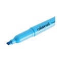 Office Jansan | Universal UNV08854 Chisel Tip Fluorescent Blue Ink Blue Barrel Pocket Highlighters (1 Dozen) image number 3