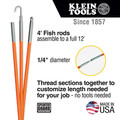 Wire & Conduit Tools | Klein Tools 56312 12 ft. Lo-Flex Fish Rod Set (3-Piece) image number 10