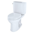 Fixtures | TOTO CST453CEFG#01 Drake II Two-Piece Round 1.28 GPF Universal Height Toilet (Cotton White) image number 2