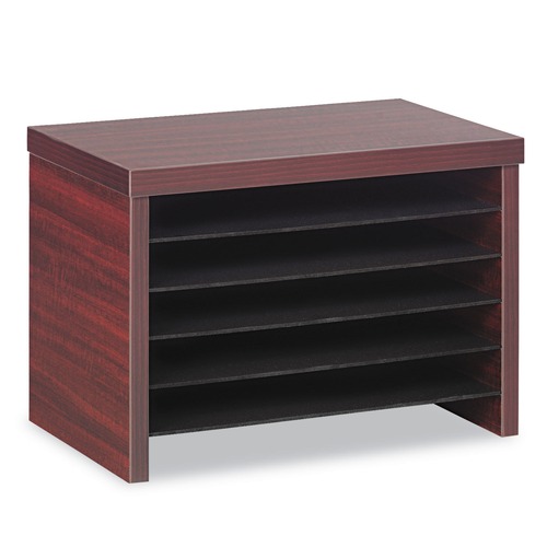  | Alera ALEVA316012MY Valencia Series 15.75 in. x 9.88 in. x 10.88 in. Under Counter Organizer Shelf - Mahogany image number 0