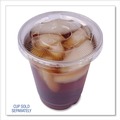 Food Service | Boardwalk BWKPET912STRAWPK 9 oz. to 12 oz. Crystal-Clear Cold Cup Straw-Slot Lids - Clear (100/Pack) image number 8