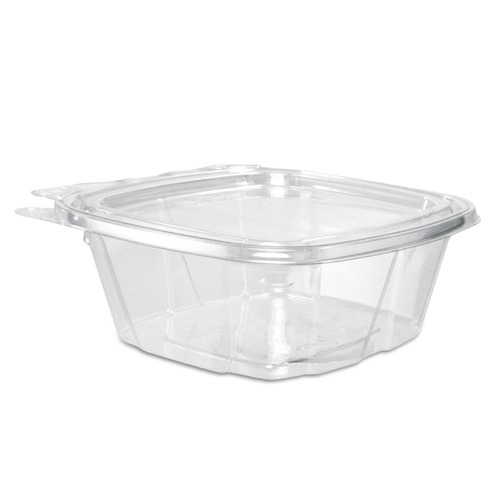  | Dart CH12DEF 4.9 in. x 2 in. x 5.5 in. 12 oz. ClearPac SafeSeal Tamper-Resistant/Evident Flat Lid Plastic Containers - Clear (100/Bag, 2 Bags/Carton) image number 0
