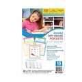 Office Jansan | C-Line 41610 6 in. x 9 in. Reusable Dry Erase Pockets - Assorted Primary Colors (10/Pack) image number 2