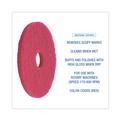Cleaning & Janitorial Accessories | Boardwalk BWK4015RED 15 in. Buffing Floor Pads - Red (5/Carton) image number 4