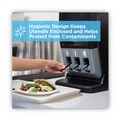Labor Day Sale! Save $30 off $199! | Dixie DUSSS5 SmartStock Tri-Tower Mediumweight Polystyrene Dispensing Soup Spoon - Black (960/Carton) image number 4