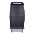 Utility Carts | Boardwalk CC203603 18 in. x 36.25 in. x 38 in. 300 lb Capacity Plastic Bussing Cart with 3 Shelves - Black image number 2