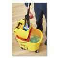 Mop Buckets | Rubbermaid Commercial FG618688YEL 44 qt. WaveBrake 2.0 Side-Press Plastic Bucket/Wringer Combos - Yellow image number 6