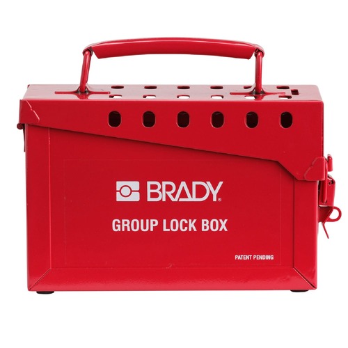 Tool Storage Accessories | Brady 65699 Portable Metal Group Lock Box - Small, Red image number 0