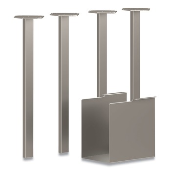 HON 5.75 in. x 28 in. 4 Legs Coze Desk Post Legs with Pencil Storage - Silver