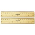 Rulers & Yardsticks | Universal UNV59024 Flat Wood Standard/Metric 6 in. Ruler (2/Pack) image number 1