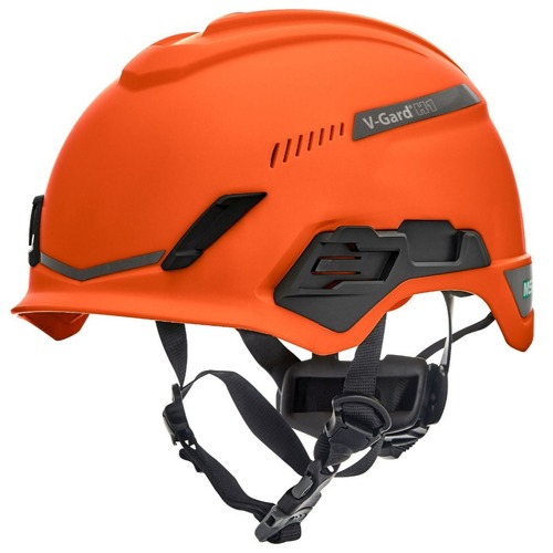 Hard Hats | MSA 10194789 V-Gard H1 Fas-Trac III Pivot Trivent ANSI EN12492 Safety Helmet - Orange image number 0