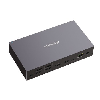 Verbatim 17-in-1 Audio/DisplayPort/HDMI/Micro SD/RJ45/SD/USB-A/USB-C Pro Docking Station - Gray