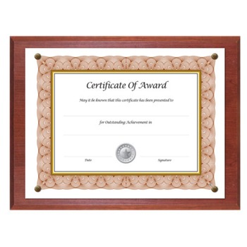 NuDell Award-A-Plaque 10-1/2 in. x 13 in. Acrylic/Plastic Document Holder - Mahogany