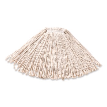 Rubbermaid Commercial 12-Piece 16 oz. Premium Cut-End Cotton Wet Mop Head with 1 in. Orange Band (White)