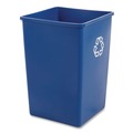 Trash & Waste Bins | Rubbermaid Commercial FG395873BLUE 35 gal. Plastic Square Recycling Container - Blue image number 2