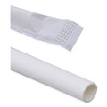 Cutlery | Boardwalk BWKPPRSTRWWR 7.75 in. x 0.25 in. Individually Wrapped Paper Straws - White (3200/Carton) image number 1