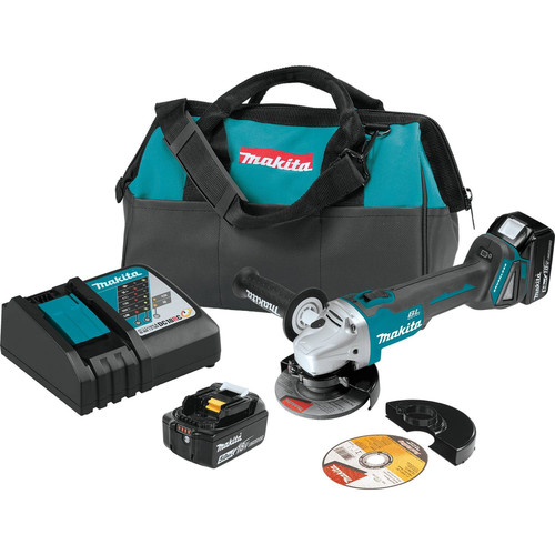 Cut Off Grinders | Makita XAG04T 18V LXT Lithium-Ion Brushless Cordless 4-1/2 in. / 5 in. Cut-Off/Angle Grinder Kit (5.0Ah) image number 0
