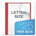 Office Jansan | Oxford 55811EE 1/2 in. Capacity Letter Size 3 Fastener Clear Front Report Cover - Red (25/Box) image number 6