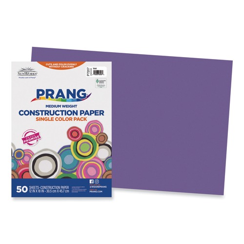 Office Jansan | Prang P7207 12 x 18 SunWorks 50 lb. Text Weight Construction Paper - Violet (50/Pack) image number 0