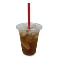 Cutlery | Boardwalk BWKPETSTRAW 16 oz. - 24 oz. PET Cold Cup Lids - Clear (1000/Carton) image number 2