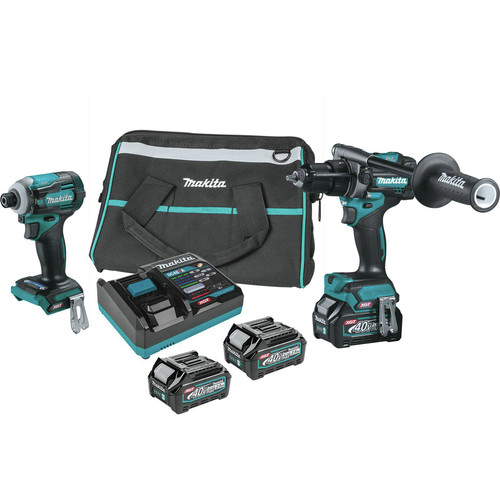 Makita GT200D-BL4025 40V Max XGT Brushless Lithium-Ion 1/2 in. Cordless Hammer Drill Driver and 4-Speed Impact Driver Combo Kit with 2.5 Ah Lithium-Ion Battery Bundle image number 0