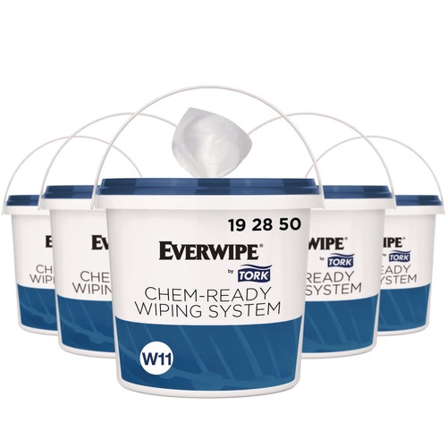 Office Jansan | Tork 192850 8.5 in. x 7 in. x 7 in. Chem-Ready Buckets - White (5/Carton) image number 0