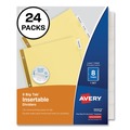 Office Jansan | Avery 11115 Big Tab 11 in. x 8.5 in. 8-Tab Double-Sided Gold Edge Reinforcing Insertable Dividers - Clear/Buff (24/Box) image number 0