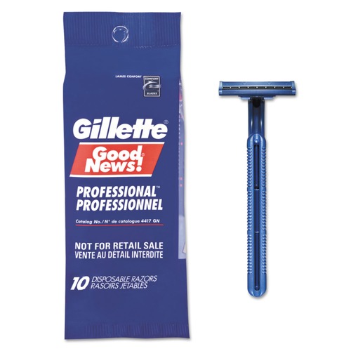 Mothers Day Sale! Save an Extra 10% off your order | Gillette 11004CT GoodNews Regular Disposable 2-Blade Razor - Navy Blue (10/Pack, 10 Pack/Carton) image number 0