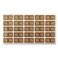 Office Jansan | Smead 67915 0.5 in. x 1 in. "15-in Yearly End Tab Folder Labels - Brown (25 Labels/Sheet, 10 Sheets/Pack) image number 2