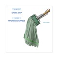 Mops | Boardwalk BWKMWTMGCT Microfiber Looped-End Wet Mop Heads - Medium, Green (12/Carton) image number 3