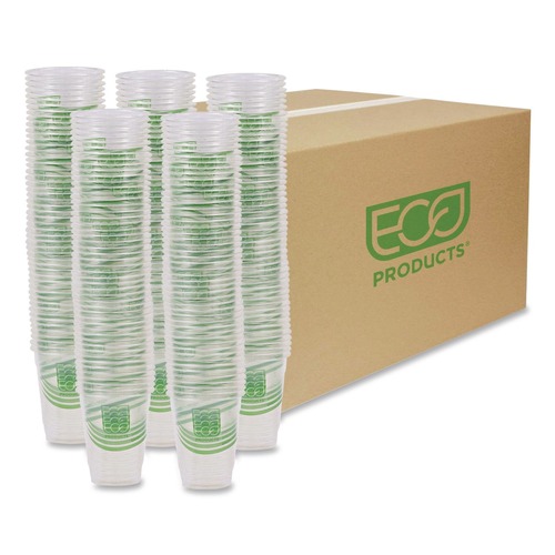 Office Jansan | Eco-Products EP-CC9S-GS GreenStripe 9 oz. Renewable and Compostable Cold Cups - Clear (1000/Carton) image number 0
