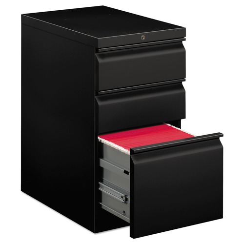  | HON H33723R.L.P 15 in. x 22.88 in. x 28 in. 3-Drawer Brigade Mobile Pedestal with Pencil Tray Insert - Letter, Black image number 0