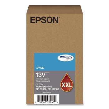 Epson (T13V) DURABrite Pro 8,000 Page-Yield Extra High-Yield Ink - Cyan