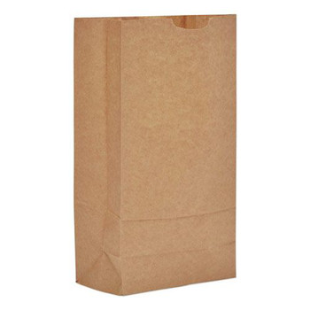 Ross & Wallace Paper Products 100310500PK/BL 7 in. x 4.38 in. x 13.75 in. #10 Size Grocery Paper Bags - Kraft (500/Bundle)