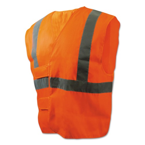Safety Vests | Boardwalk BWK00035 Standard Class 2 Safety Vest - Orange/Silver image number 0