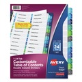 Office Jansan | Avery 11321 11 in. x 8.5 in. 24-Tab 1 to 24 Customizable TOC Ready Index Double Column Multicolor Tab Dividers - White (1-Set) image number 0