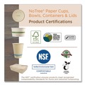 Food Trays, Containers, and Lids | World Centric TO-NT-1 4.2 in. x 5.2 in. x 2.5 in. 26 oz. Sugarcane No Tree Folded Takeout Containers - Natural (450/Carton) image number 5