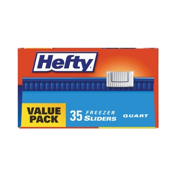 Hefty 7 in. x 8 in. 32 oz. Slider Stand and Fill Freezer Storage Bags - Clear (315/Carton)