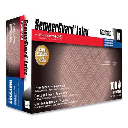Disposable Gloves | SemperGuard INDPS103 Latex Gloves - Cream/Medium (1000/Carton) image number 0