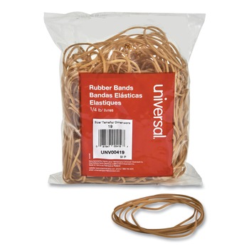 Universal 0.04 in. Gauge Size 19 Rubber Bands - Beige (310/Pack)