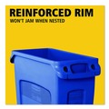 Trash & Waste Bins | Rubbermaid Commercial FG354007BLUE 23 Gallon Slim Jim Recycling Plastic Container with Venting Channels - Blue image number 2